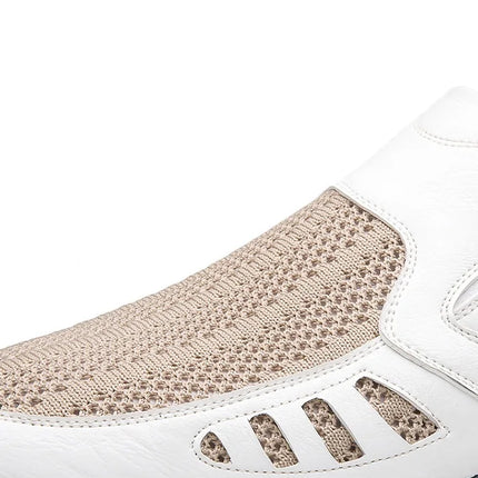 Scarpe basse formali estive maschili Scarpe casual traspiranti da uomo Scava fuori mocassini da uomo Mocassini fantastici Scarpe da esterno slip on fatte a mano