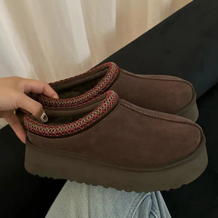 Tasman Winter Warm Wool Women's Tazz Classic Ultra Mini Slippers Thin Sole Genuine Leather And Fur Snow Boots