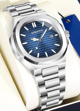 Men's Ultra-Thin Waterproof Quartz Watch with Calendar, High-End Lightweight Design for an Elegant Look