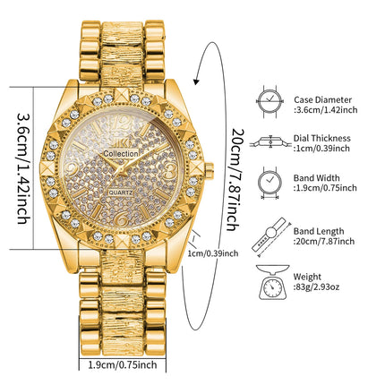 Orologi da donna con diamanti di lusso Orologio da polso al quarzo da donna con quadrante arabo alla moda Reloj Mujer Orologio da ragazza regalo (senza scatola) platinumshop