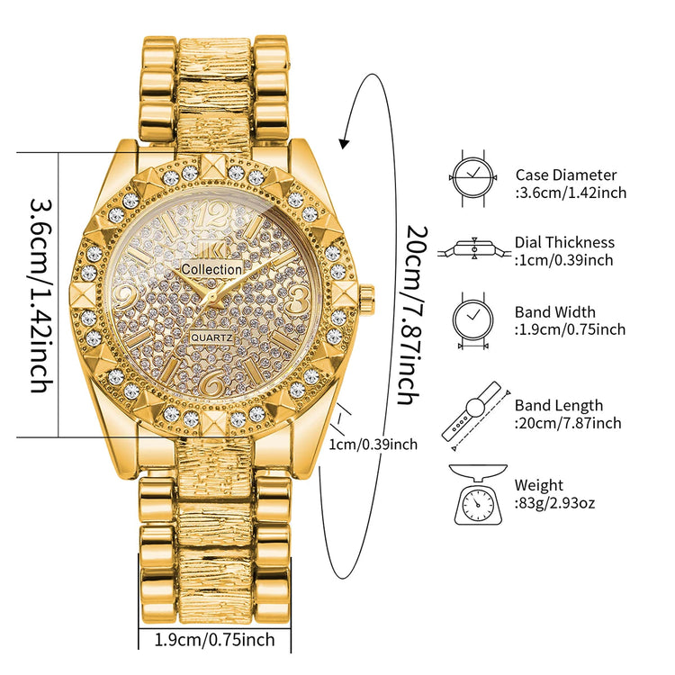 Orologi da donna con diamanti di lusso Orologio da polso al quarzo da donna con quadrante arabo alla moda Reloj Mujer Orologio da ragazza regalo (senza scatola) platinumshop