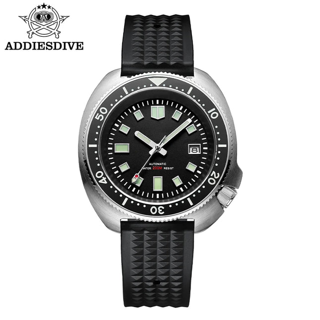 ADDIESDIVE Luxury Men's Automatic Watch Ceramic Bezel Sapphire Glass 200m Waterproof Ultra Bright Blue Luminous Diving Watch