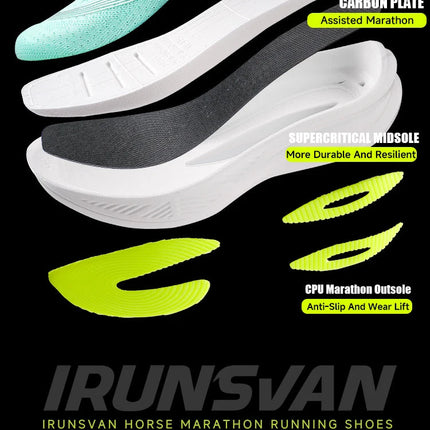 IRUNSVAN Men's Carbon Plate Sneakers Professional Marathon Racing Running Shoes High Quality  Shoes Comfortable Sports Shoe PlatiNum