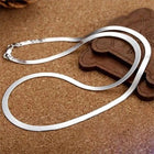 Silver Color 4MM Chain Necklace for Women Luxury Couple Fine Jewelry Blade Chain Wedding Gift Choker Clavicle PlatiNum