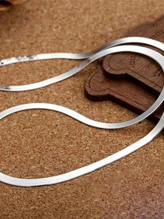 Silver Color 4MM Chain Necklace for Women Luxury Couple Fine Jewelry Blade Chain Wedding Gift Choker Clavicle