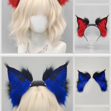 Electric Fox Ear Headband Gravity-Sensitive Simulation Realistic Animal Fluffy Ears Cosplay Headpiece Cat Ear Anime Accessories