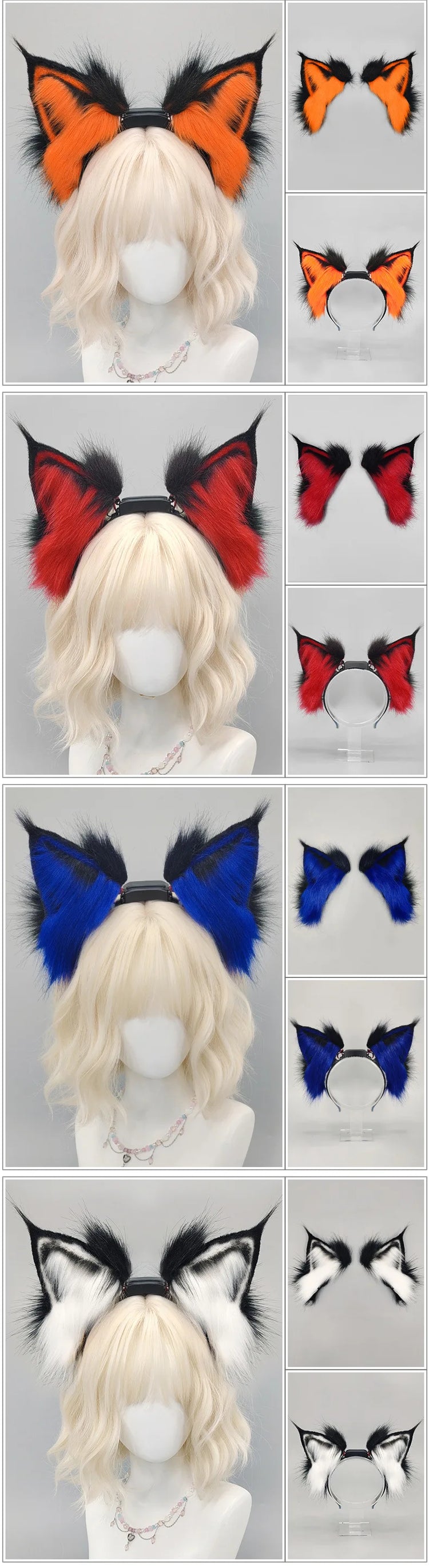 Electric Fox Ear Headband Gravity-Sensitive Simulation Realistic Animal Fluffy Ears Cosplay Headpiece Cat Ear Anime Accessories