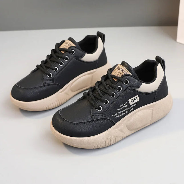 New Women's Shoes 2024 Spring Thick Sole Elevated Shoes Sports Shoes Women's Shoes Student Street Casual Board Shoes PlatiNum