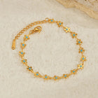 Sifisrri Set di gioielli con bracciale a catena con fiore blu olio vintage per donna, ragazza, regalo di San Valentino alla moda in acciaio inossidabile platinumshop