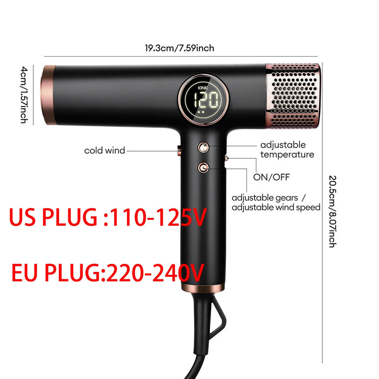 5 In 1 Fast Drying 1800W Low Noise Negative Ionic High-Speed 110000RPM Brushless Motor HairDryer Set with Magnetic Nozzle