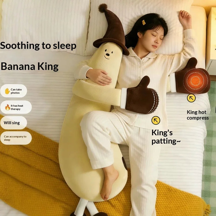 Banana King Soothing Patting Heatable Sleeping Body Pillow For Adult Women Side Sleeper Leg Hugging Pillow For Bedroom Nap Sleep