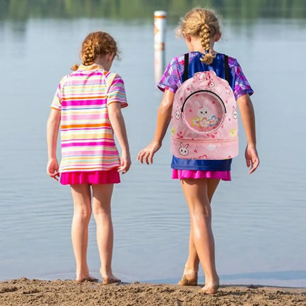 Borsa da spiaggia con coulisse per bambini con separazione asciutta e bagnata, impermeabile, regolabile, per sport, nuoto, viaggi, fitness, spiaggia, borsa da nuoto per bambini