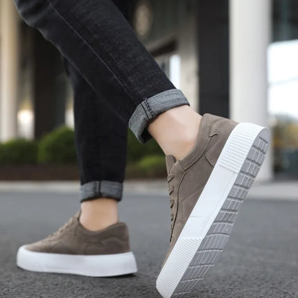 Men's Vulcanized Shoes Fashion Casual Sneakers Lace Up Platform Shoe High Quality Suede Casual Shoes for Men Sneakers Man Shoes