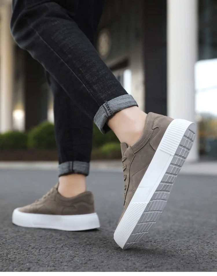 Men's Vulcanized Shoes Fashion Casual Sneakers Lace Up Platform Shoe High Quality Suede Casual Shoes for Men Sneakers Man Shoes