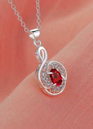 Collana con Ciondolo in Argento Sterling 925 con Zirconi per Donne, Gioielli di Alta Qualità per Matrimoni e Fidanzamenti, Regali di Moda per Feste PlatiNum
