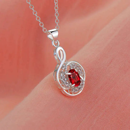 Collana con Ciondolo in Argento Sterling 925 con Zirconi per Donne, Gioielli di Alta Qualità per Matrimoni e Fidanzamenti, Regali di Moda per Feste PlatiNum
