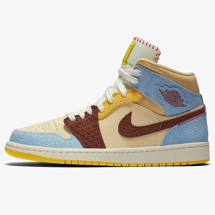 Scarpe da basket alte da uomo Nike Genuine Jordan 1 Mid AJ1 CU2803-200 platinumshop