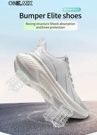 ONEMIX Nuove scarpe da corsa ammortizzanti per uomo Runner pesanti adatti Stringate Sport Donna Scarpe da ginnastica da uomo atletiche all'aperto antiscivolo PlatiNum