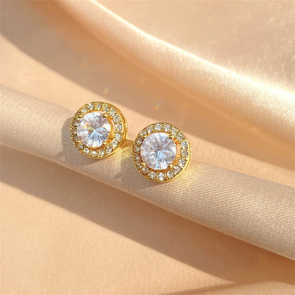 Promotion Moissanite Earrings for Women Pass Diamond Test Pen 100%  With Certificate Ear Studs 925 Sterling Silver Fine Jewelry PlatiNum