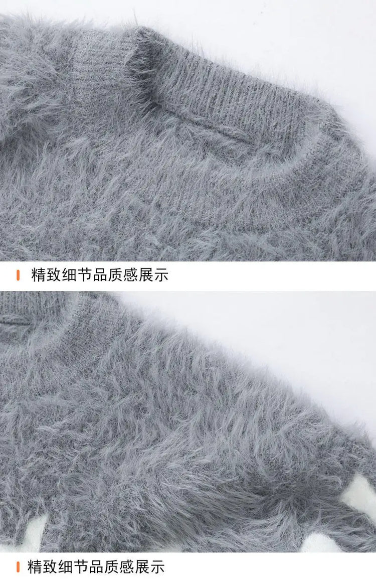 2026 Winter Fashion Sweater Men Casual Knit Pullovers Mens Thick Warm letter pattern Sweaters Men's Daily Warm sweaters male