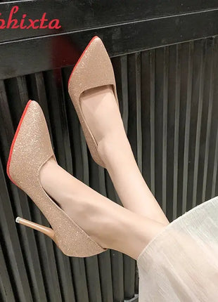 Aphixta Oro Argento Nero Décolleté con tacco alto a spillo da 3,54 pollici Décolleté da donna per tutte le stagioni Scarpe da festa con punta a punta di grandi dimensioni 49 50 platinumshop