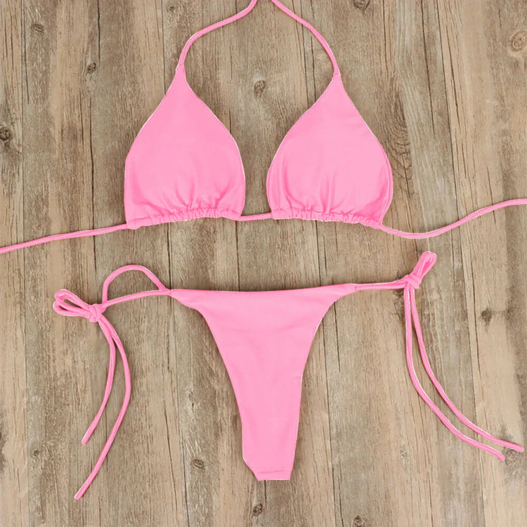 Costume da Bagno Estivo da Donna, Set Bikini Sexy con Reggiseno Imbottito Push-up e Perizoma, Due Pezzi, Abbigliamento da Spiaggia, Costume da Bagno Femminile Sexy platinumshop
