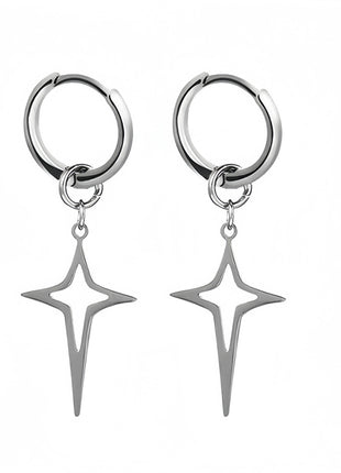 Long Hanging Crosses Leaves Pendants Hoops Woman Earrings Man Vintage Stainless steel Hip Hop Ear Piercing Jewelry Accessories PlatiNum