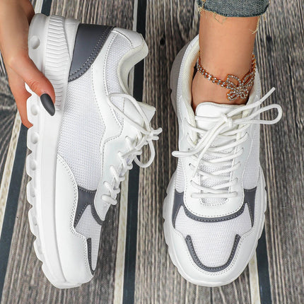 VEAMORS Unisex Mesh Running Shoes Lightweight Breathable Sports Sneakers Elastic Soft Sole Footwear for Walking Gym Fitness PlatiNum