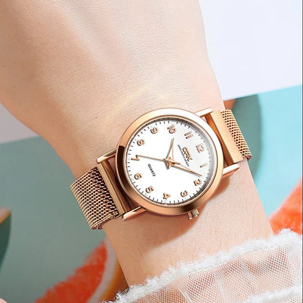 OPK 8115 Orologio da donna Orologio da polso al quarzo originale alla moda semplice Cinturino in maglia di acciaio inossidabile Orologio impermeabile per donna Reloj platinumshop