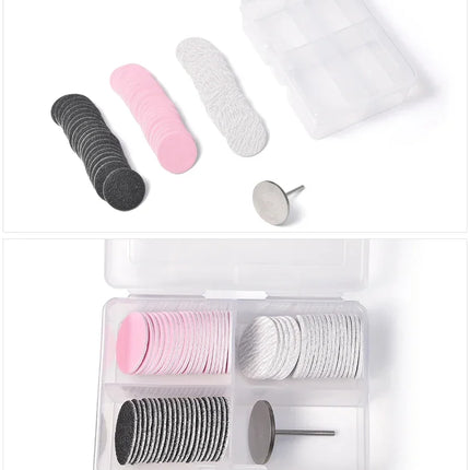 Dead Skin Replaceable Sanding Paper Set for Manicure Pedicure With Metal Disc Nail Drill Bit Calluses Removal Foot Care Tool Acc 2028