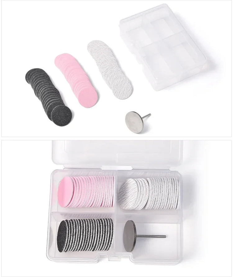 Dead Skin Replaceable Sanding Paper Set for Manicure Pedicure With Metal Disc Nail Drill Bit Calluses Removal Foot Care Tool Acc 2028