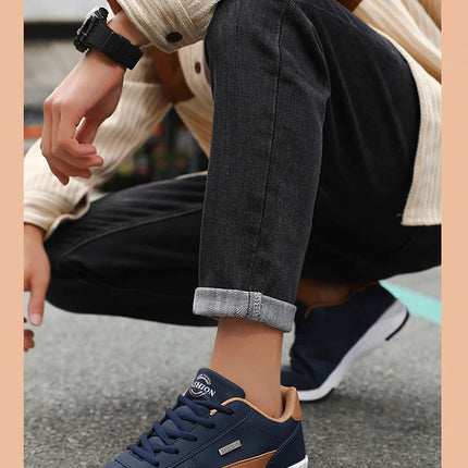 Pu Leather Men Shoes Sneakers Trend Casual Breathable Leisure Male Sneakers Non-Slip Footwear Vulcanized Shoes Tenis Masculino