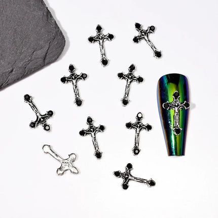 10Pcs Halloween Fake Weapons with Blood Nail Charms Bloody Horror Metal Nail Art Decorations Manicure Accessories Punk Jewelry *