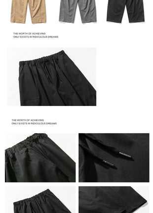 Pantaloni estivi da uomo a gamba larga Pantaloni moda casual solidi leggeri e sottili Harun Pantaloni da jogging larghi da uomo Pantaloni cargo Streetwear Taglie forti 5XL