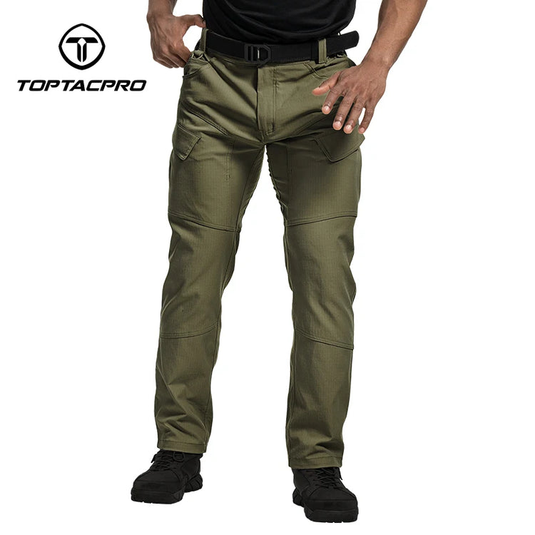 TOPTACPRO Men's Flex Ripstop Water-Resistant Lightweight Stretch Cargo Trousers for EDC Outdoor Work Hiking 8201