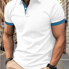 White with blue