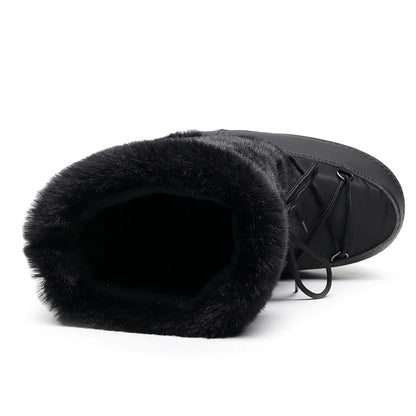 Women's Furry Boots New Warm Skiing Winter Boots Women Space Boots Trendy Ladies Winter Shoes Non-slip Girls Snow Boots