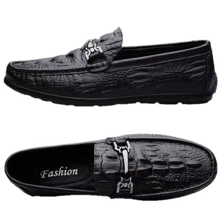 Nuove Scarpe Casual da Uomo con Suola Morbida, Modello Alligatore, Scarpe Formali da Lavoro, Punta Rotonda, Suola in Gomma