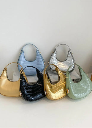 Fashion Stone Pattern Shoulder Bag Women'S Small Handle Underarm Bag Clutch Luxury Women'S Handbag Tote Bag Mini Dumpling Bag PlatiNum