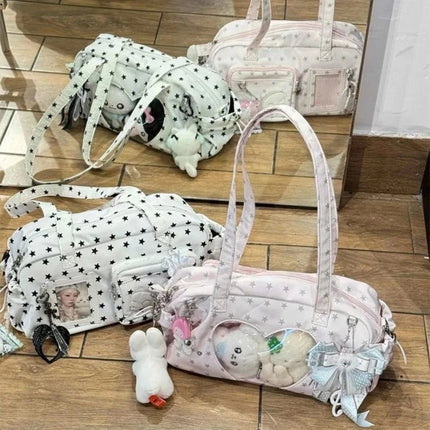 Borse Ita Trasparenti Giapponesi da Donna, Stile Y2k, Stampa a Stelle, Borsa Sottobraccia alla Moda, Dolce e Kawaii