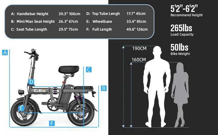 TOOFLY GE5 Bicicletta Elettrica Pieghevole 250W Motore 48V15AH Batteria Al Litio Rimovibile Bici Elettrica Per Adulti Città Equitazione Pendolarismo Ebike