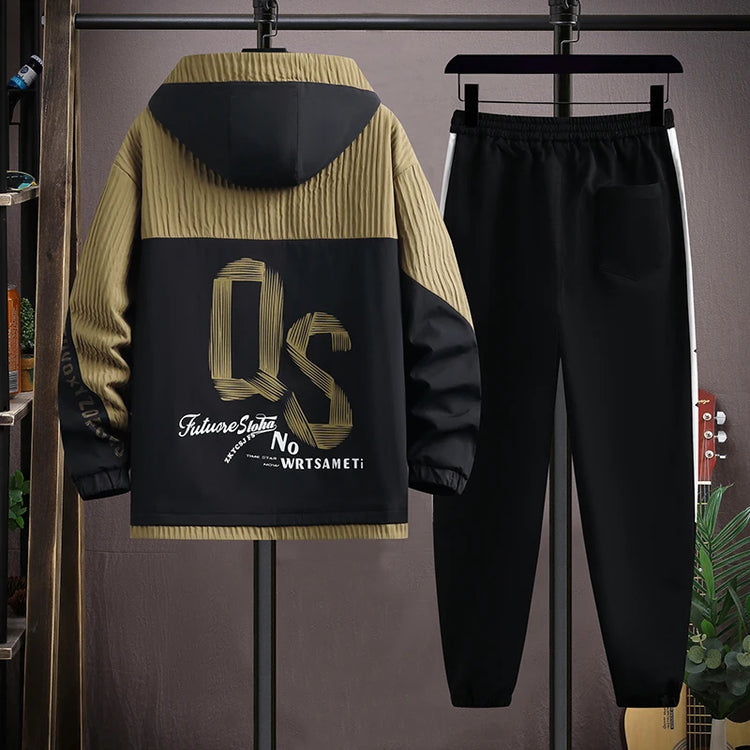 2025 Spring Casual Jackets Sportswear+Pants Men's Sets Korean Style 2 Piece Sets Men Streetwear Fitness Male Tracksuit