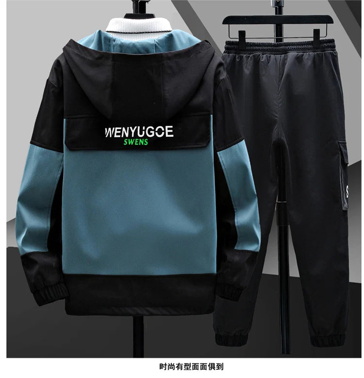 Winter Outfits Men Thick Warm Tracksuit Set Men Fashion Clothing SportswearJacket Pants 2 Piece Fleece Lined Sets