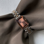 CILOA Orologio retrò marrone da donna cinturino quadrato in acciaio inossidabile 2025 nuovo marchio di moda di tendenza orologio autentico di alta qualità platinumshop