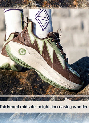 ONEMIX Scarpe da trail running da uomo Scarpe da ginnastica in pelle antiscivolo indossabili Supporto stabile Scarpe sportive fuoristrada Scarpe da ginnastica da passeggio all'aperto PlatiNum