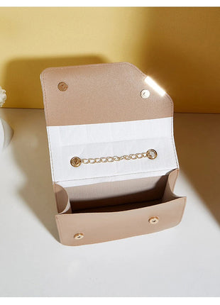 Trendy Embroidered Square Bag  - Diamond Pattern Shoulder Purse with Chain Strap & Magnetic Closure PlatiNum