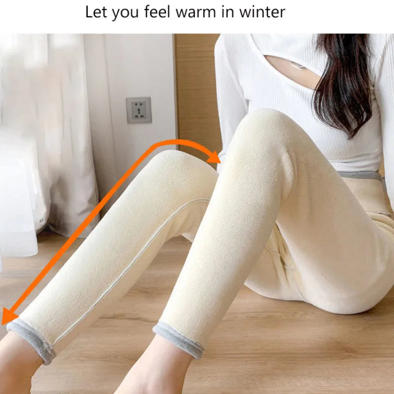 Women's Slim Fit Fleece Leggings,Winter Thick Warm Outer Wear Tight Ankle Pants,Soft Stretchy Cozy,Fashionable Bottoms,for Daily
