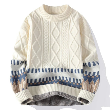 New Winter Men Outwear Loose O-neck Knitted Pullovers Man WarmTurtlenecks Man Casual Sweaters Quality Male Pullovers Size 4XL