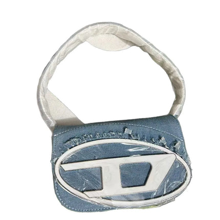 Borsa a Tracolla in Pelle PU Effetto Specchio Argento Lucido con Decorazione Ovale in Rilievo, Tracolla Staccabile, Mini Borsetta Futuristica da Donna