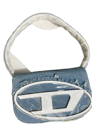 Borsa a Tracolla in Pelle PU Effetto Specchio Argento Lucido con Decorazione Ovale in Rilievo, Tracolla Staccabile, Mini Borsetta Futuristica da Donna